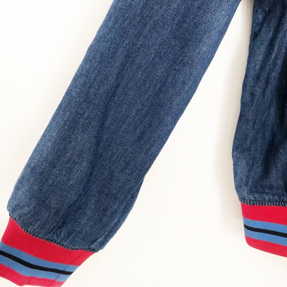 Levi’s Denim Soraya Bomber Jacket Stripe Trim M - Picture 9 of 9